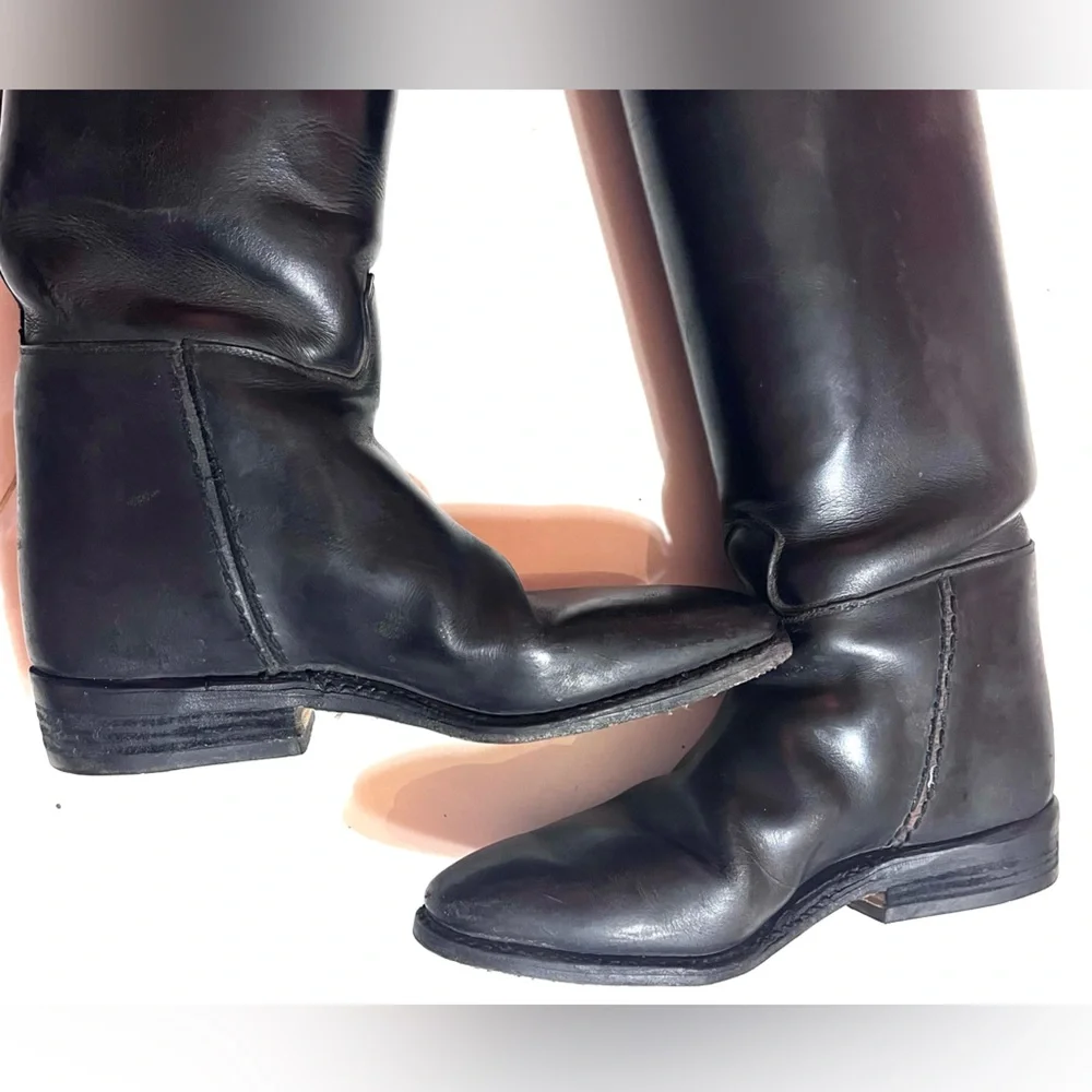 Petrie Black Leather Equestrian Dressage Pull On Women's Riding Boots